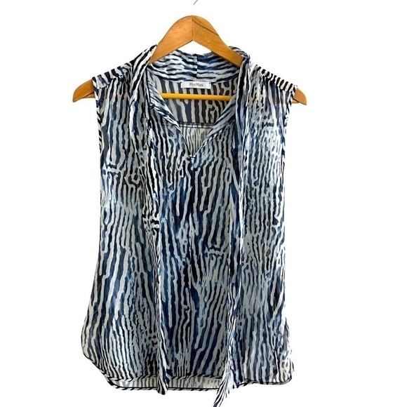 MaxMara sleeveless zebra print blouse size small - Picture 1 of 5